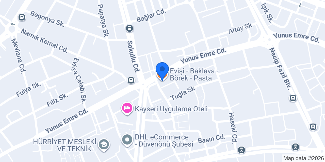 Evişi - Baklava - Börek - Pasta konumu