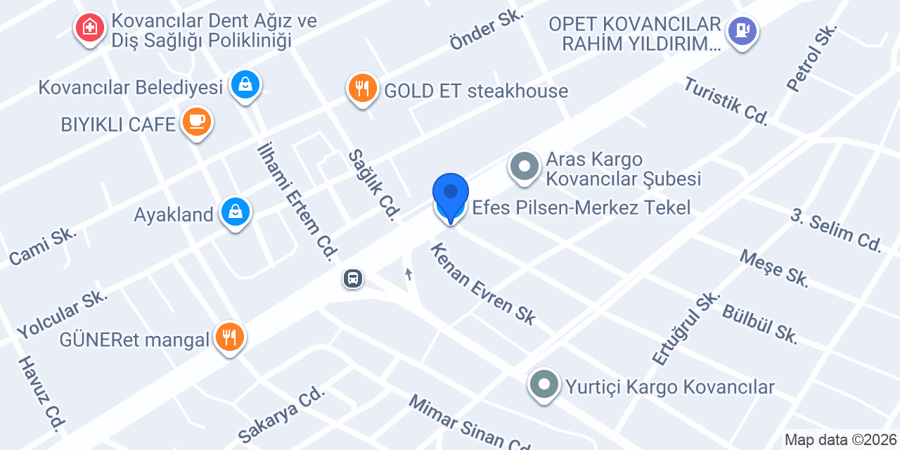 Efes Pilsen-merkez Tekel konumu