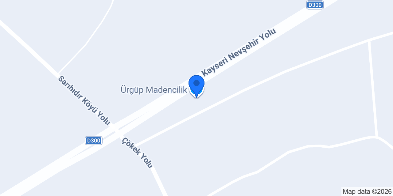 Ürgüp Madencilik konumu