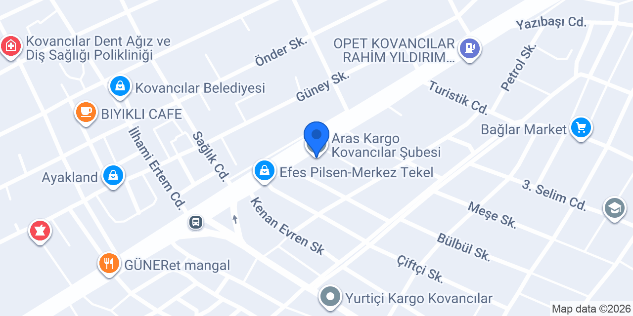 Aras Kargo Kovancılar Şubesi konumu