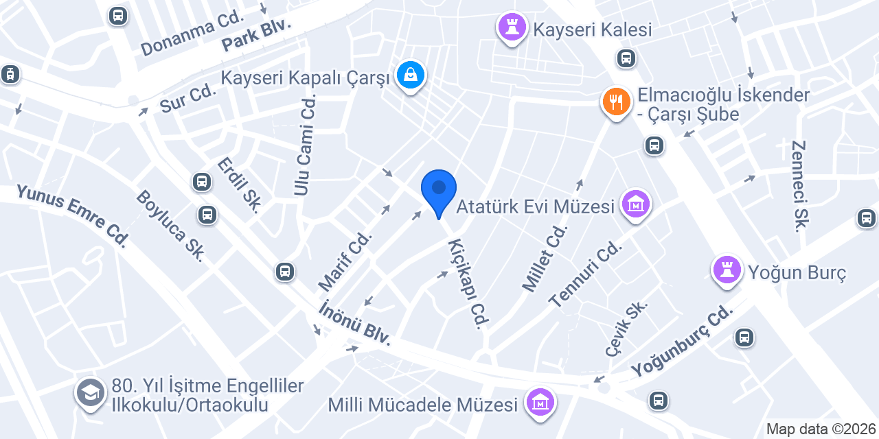 Yapı Kredi - Kayseri Kale Şubesi konumu
