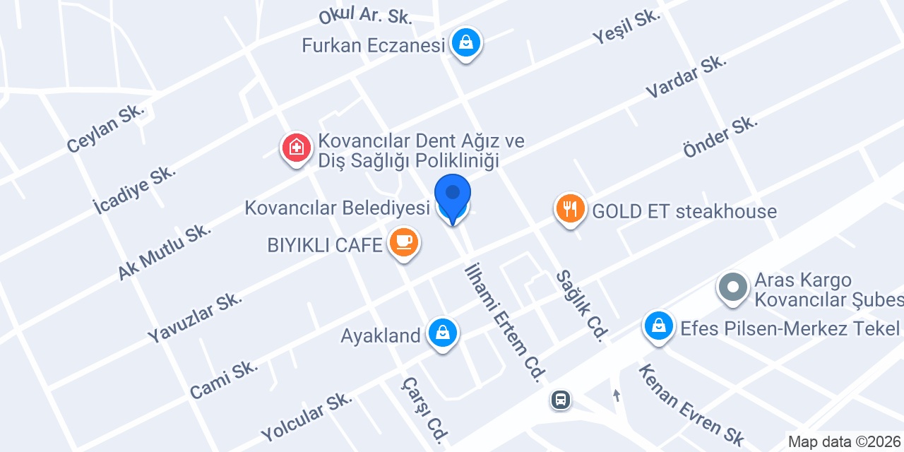 Kovancılar Belediyesi konumu
