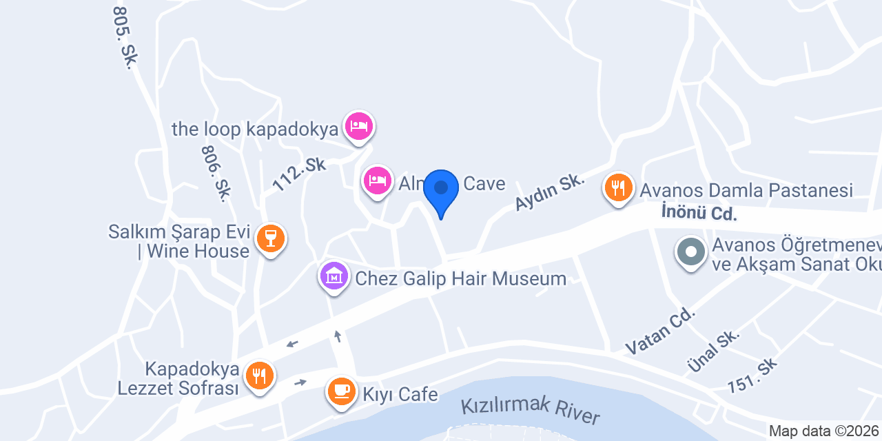 Akman Butik Otel konumu