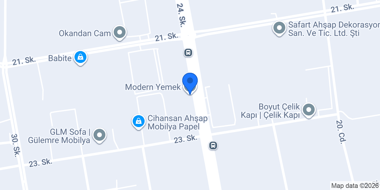 Modern Yemek konumu