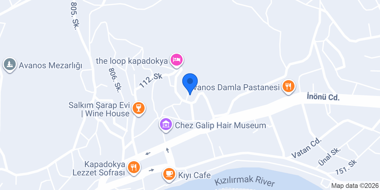 Sahaf Cafe Kapadokya konumu