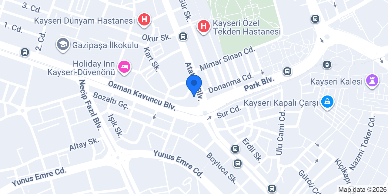 Yapı Kredi - Kayseri Yeni Sanayi Şubesi konumu