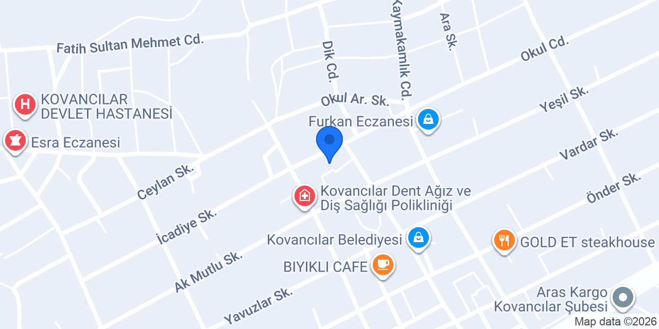 Kovancılar İlçe Nüfus Müdürlüğü konumu