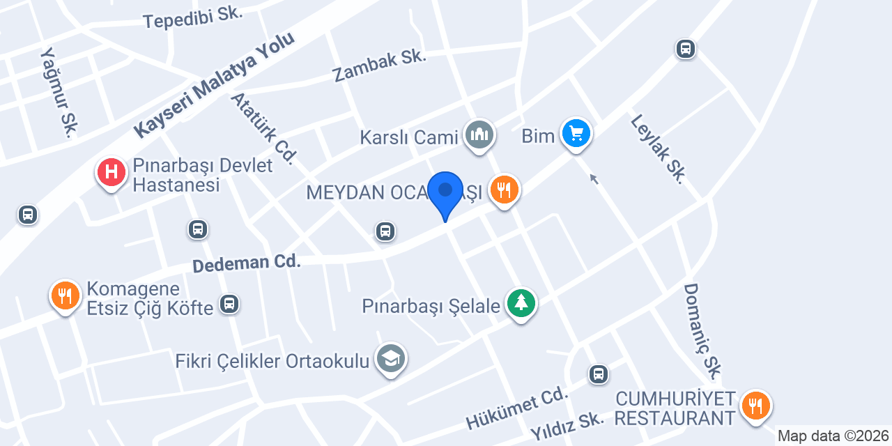 Yayla Pastanesi konumu