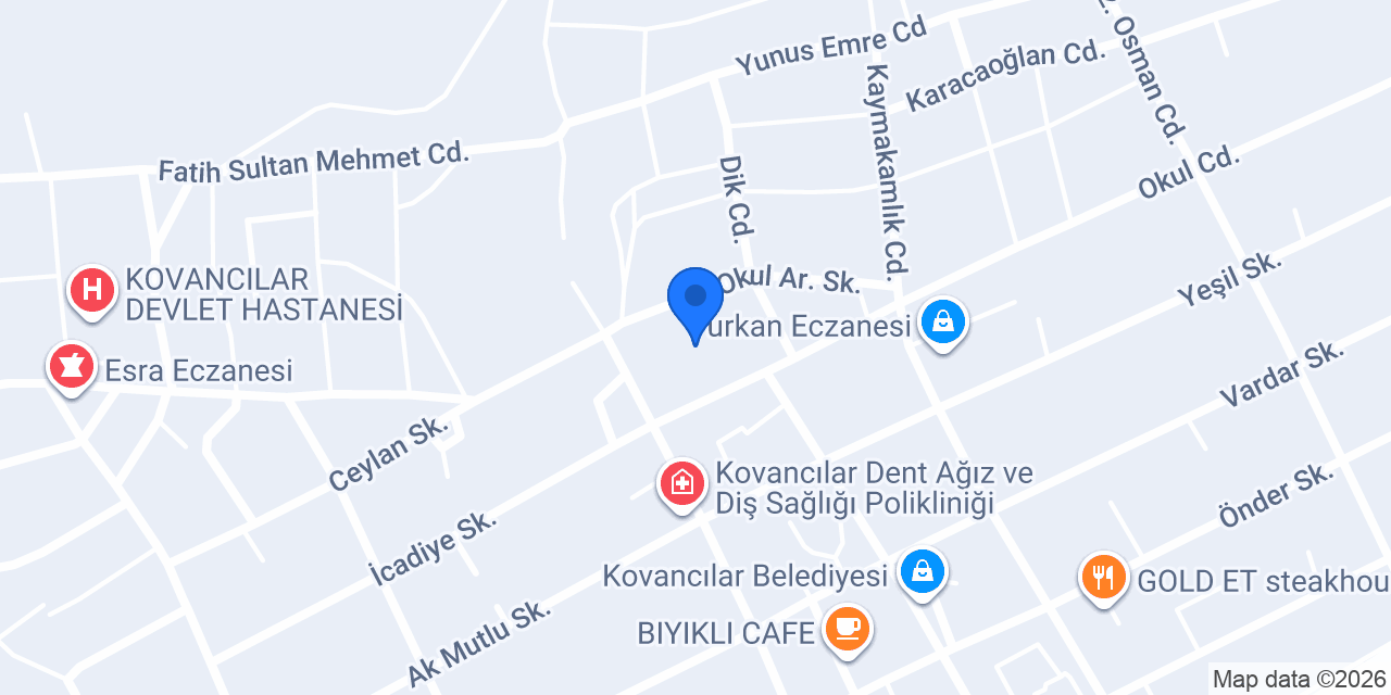 Kovancılar İlkokulu konumu