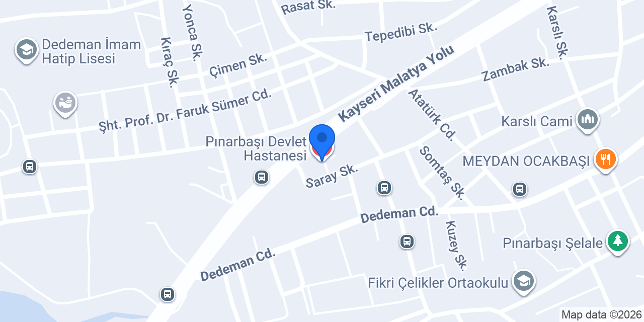Pınarbaşı Devlet Hastanesi konumu