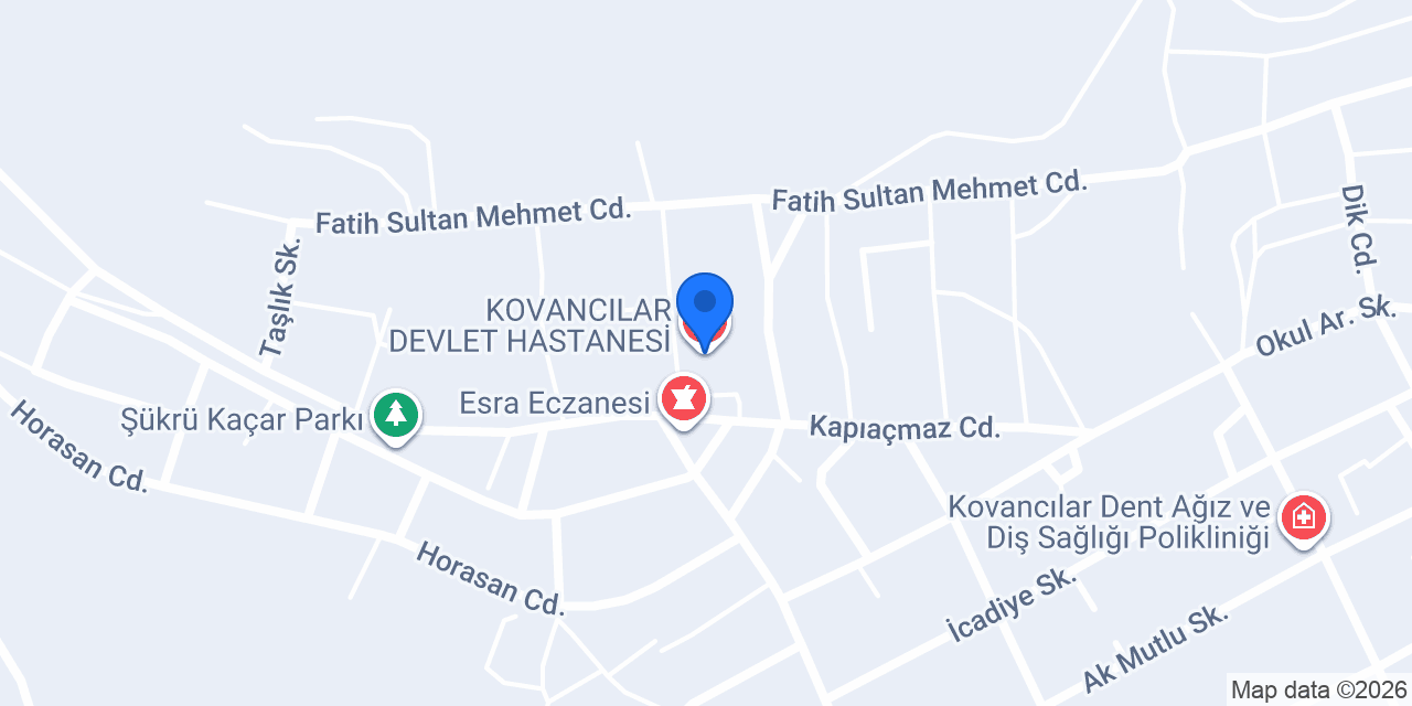 KOVANCILAR DEVLET HASTANESİ konumu