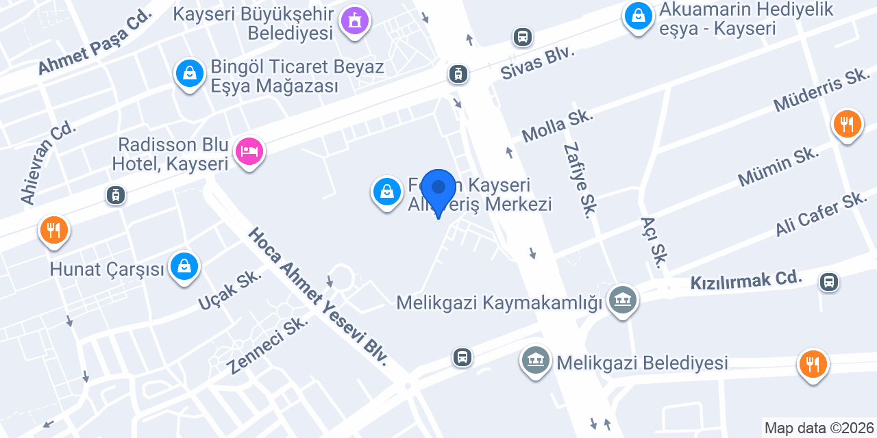 MADO Kayseri Forum Avm konumu