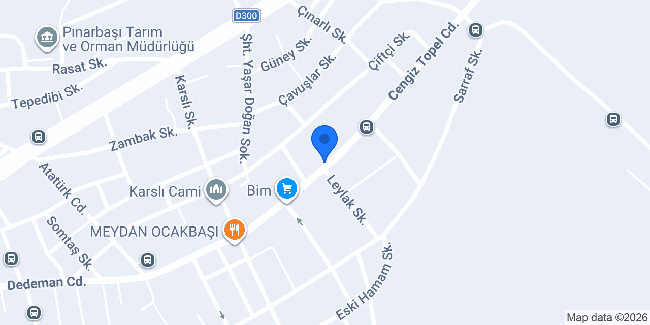 Halkbank Pınarbaşı Şubesi konumu