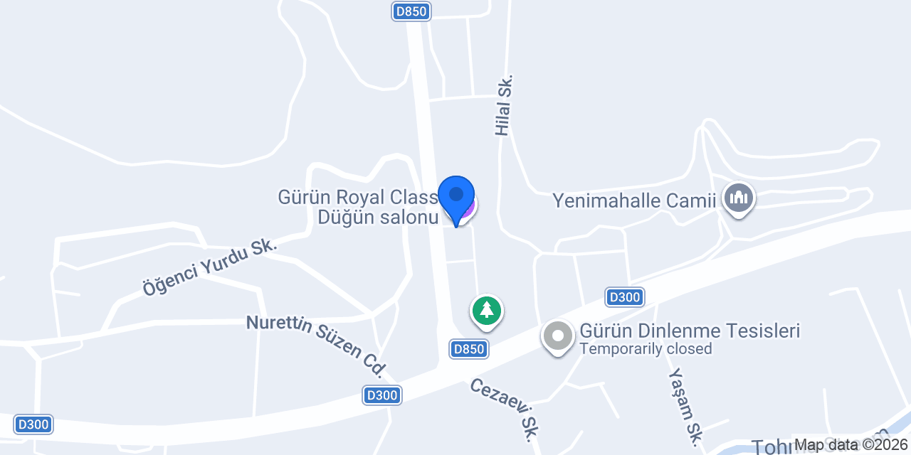 Gürün Royal Class Düğün salonu konumu