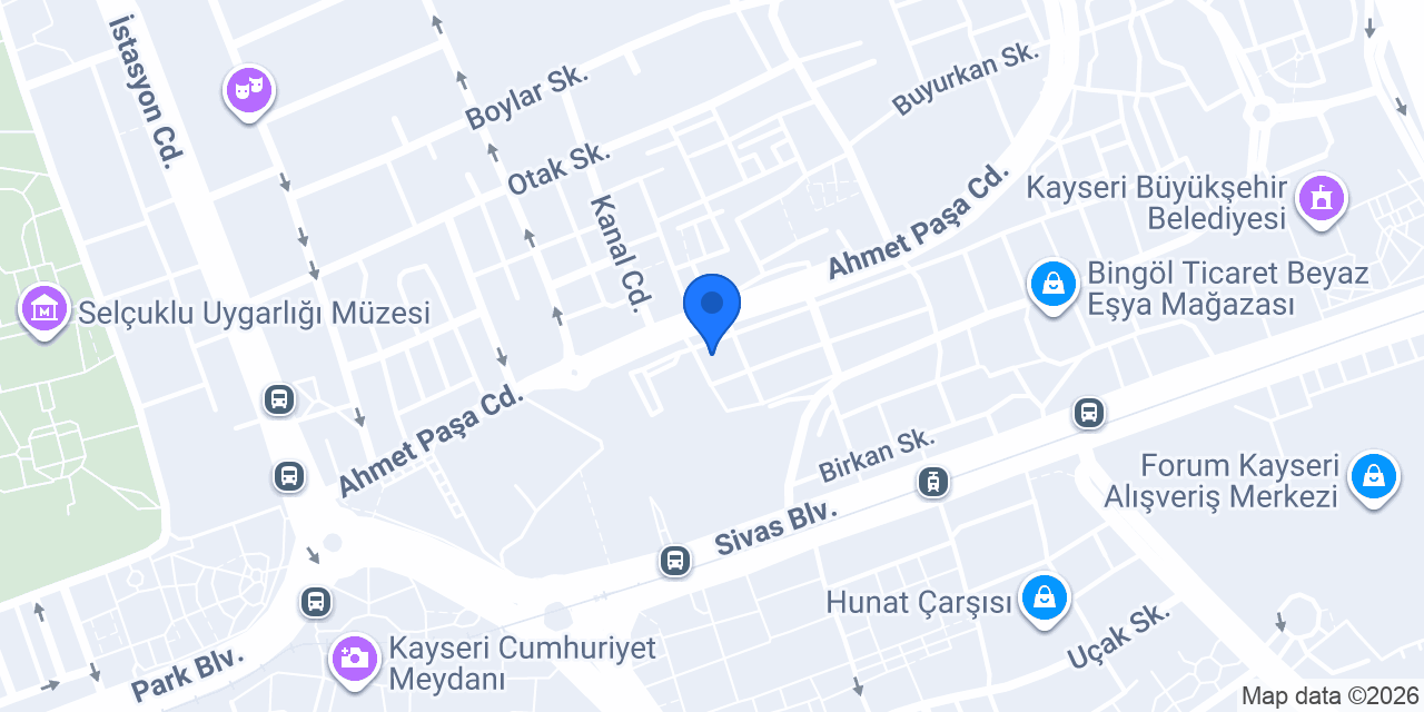 Kayseri Avukat Muhammet Üner konumu