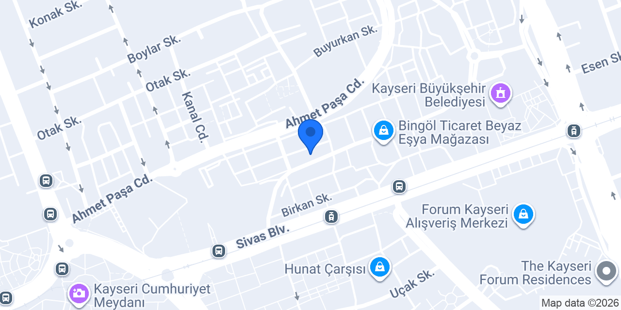 Akhan Sürücü Kursu konumu