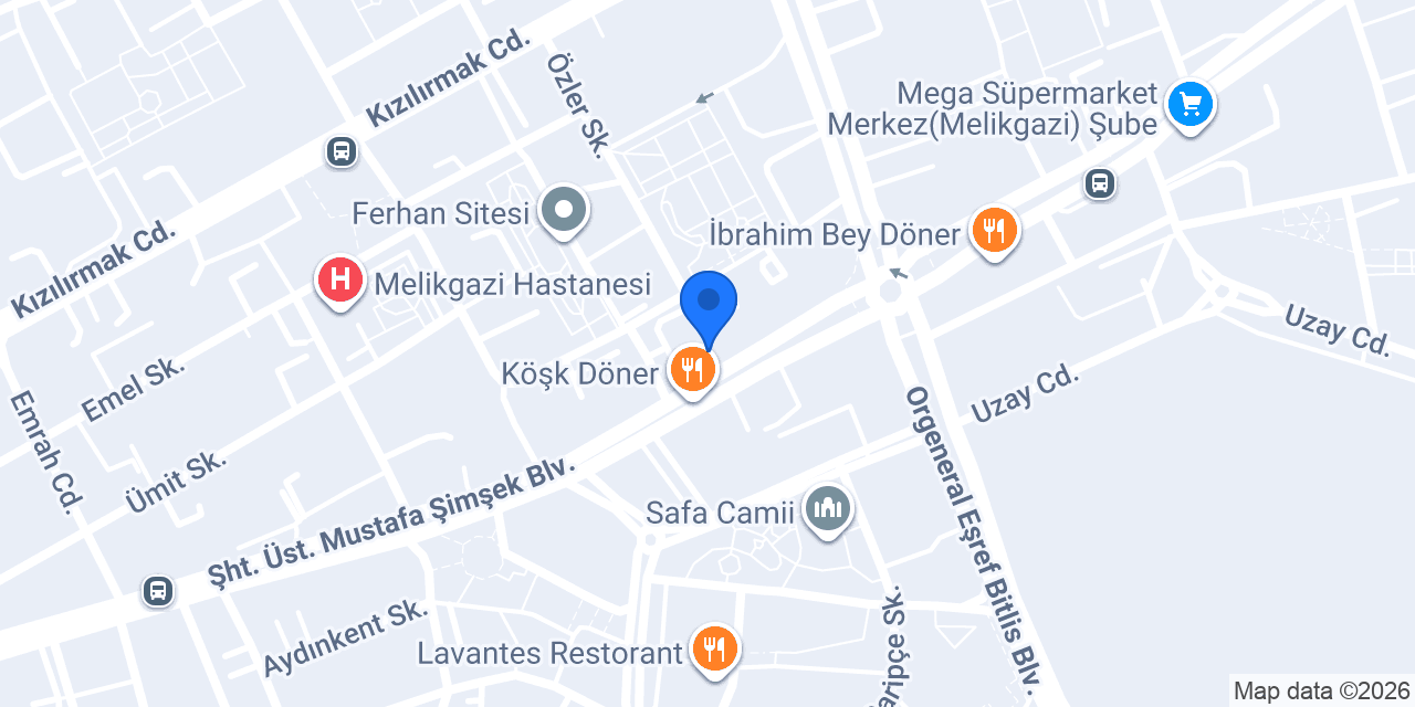 Kayseri Ezo Çiçek Evi konumu