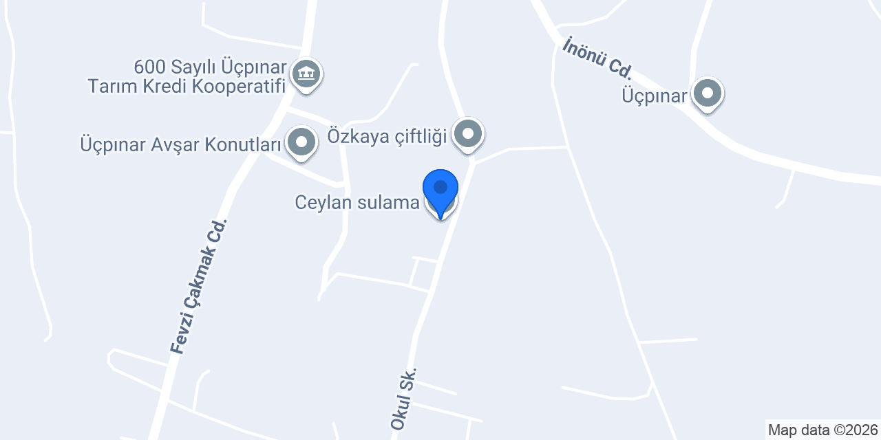 Ceylan sulama konumu