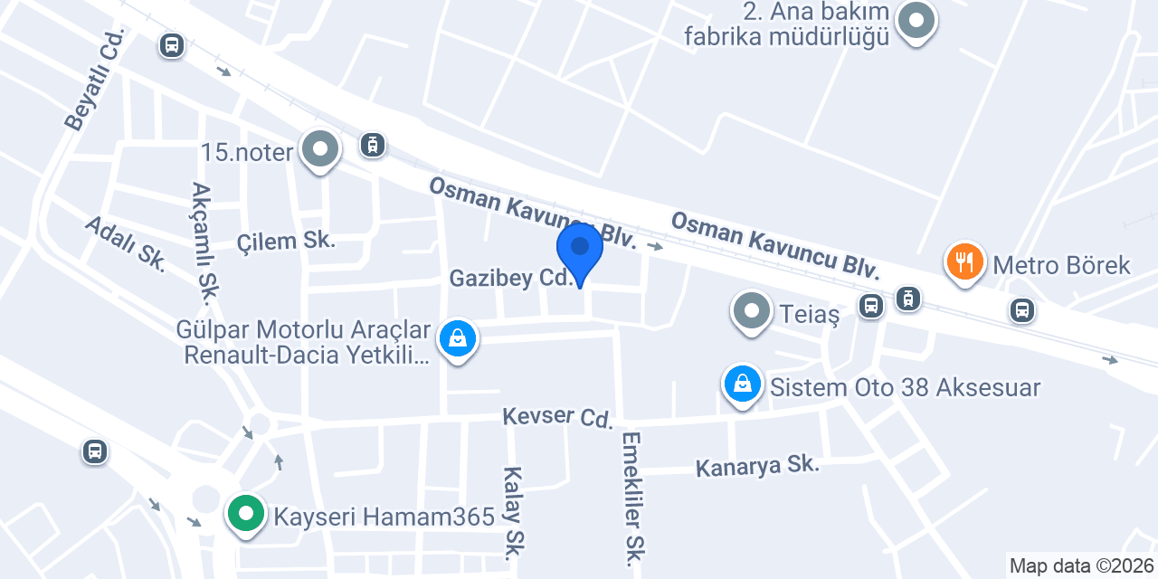 Çelebiler Depo konumu