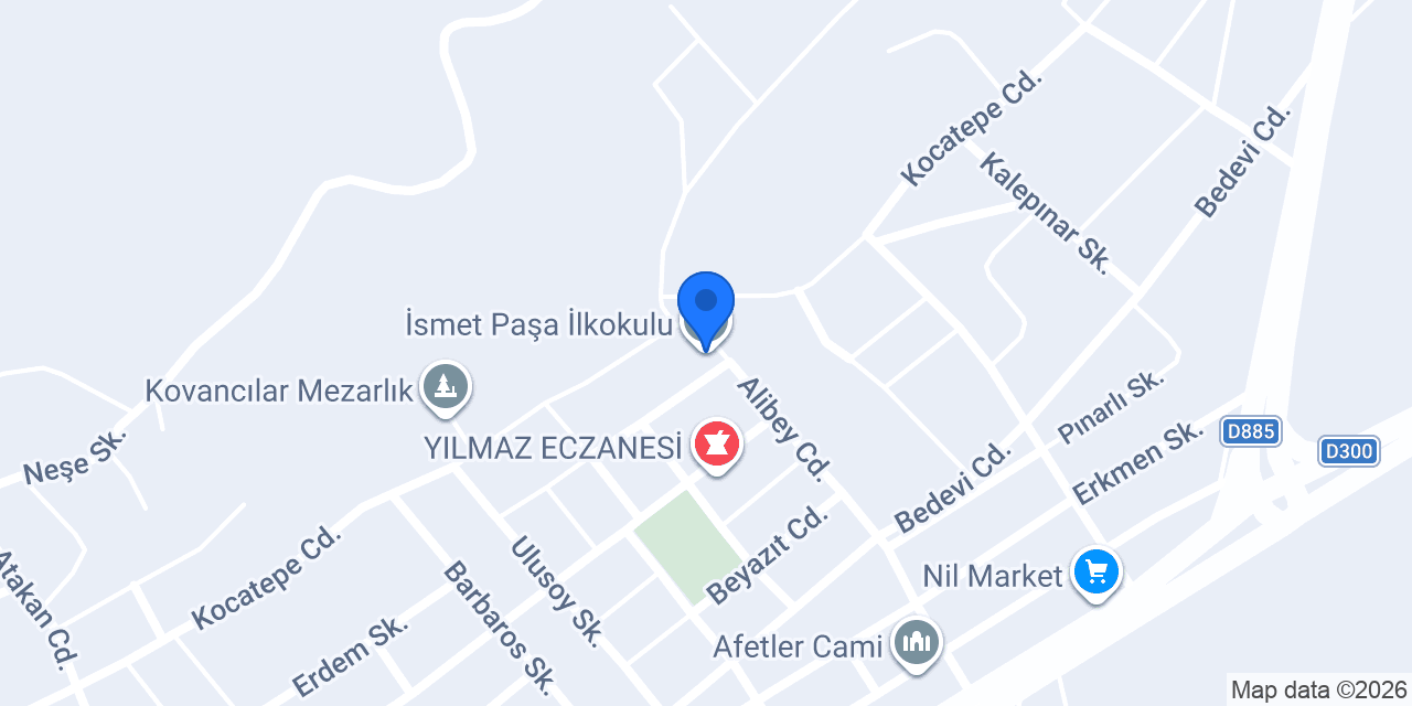 İsmet Paşa İlkokulu konumu