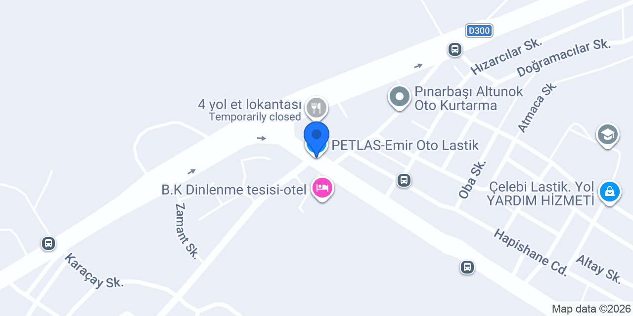 PETLAS-Emir Oto Lastik konumu