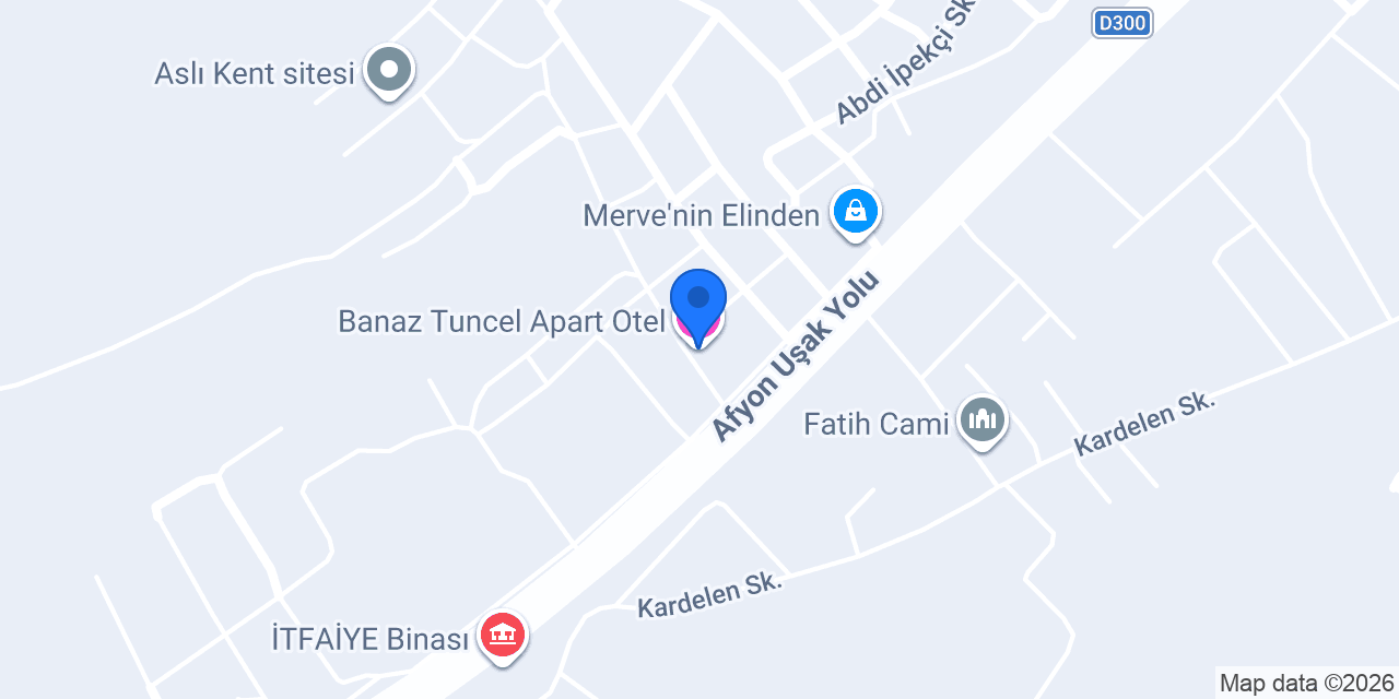 Banaz Tuncel Apart Otel konumu