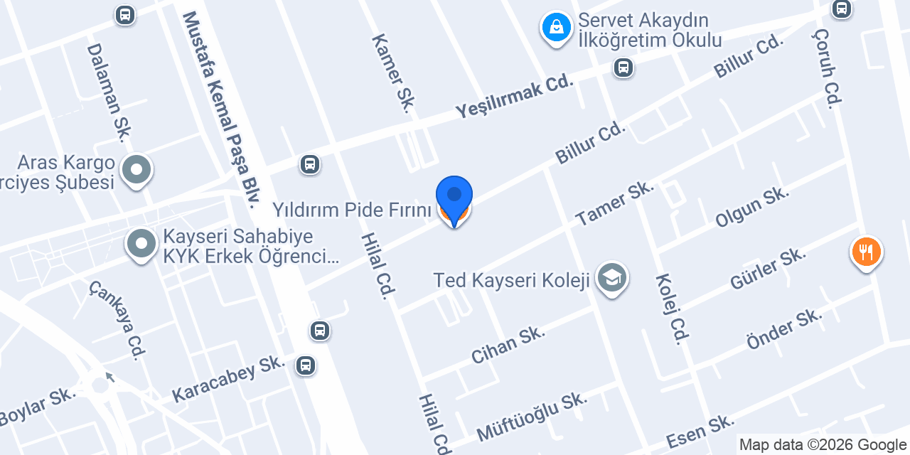 Yıldırım Pide Fırını konumu