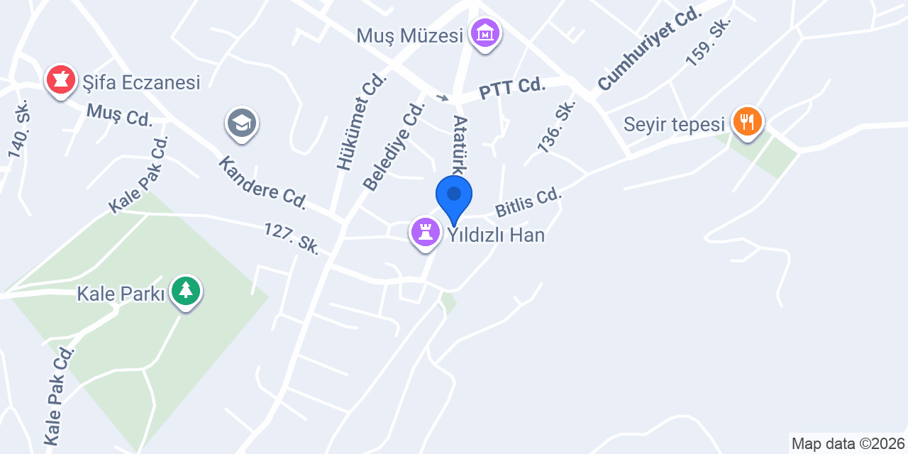 MUŞ BULANIK HOCAOĞLU OTEL konumu