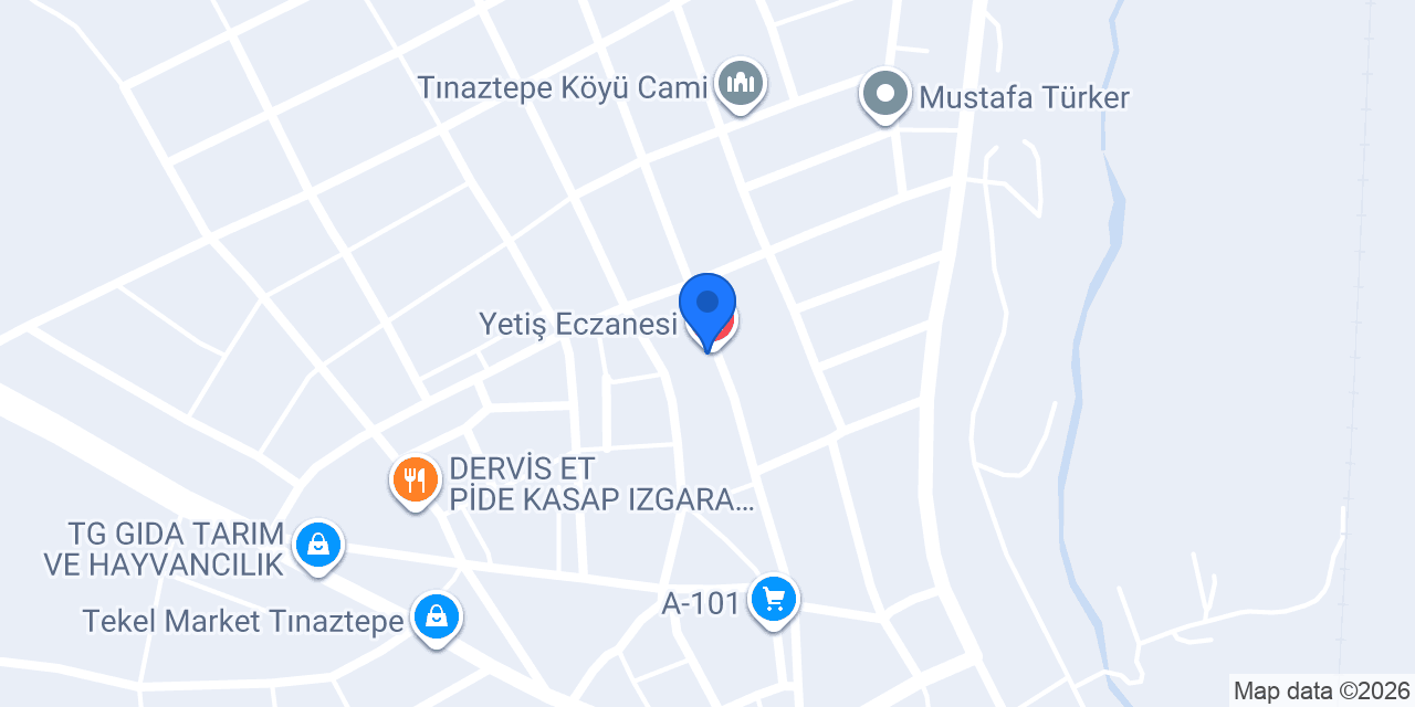 Yetiş Eczanesi konumu