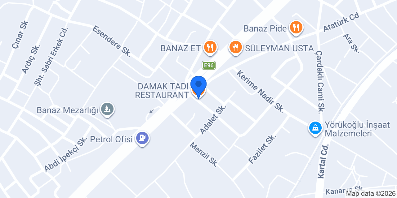 DAMAK TADI RESTAURANT konumu