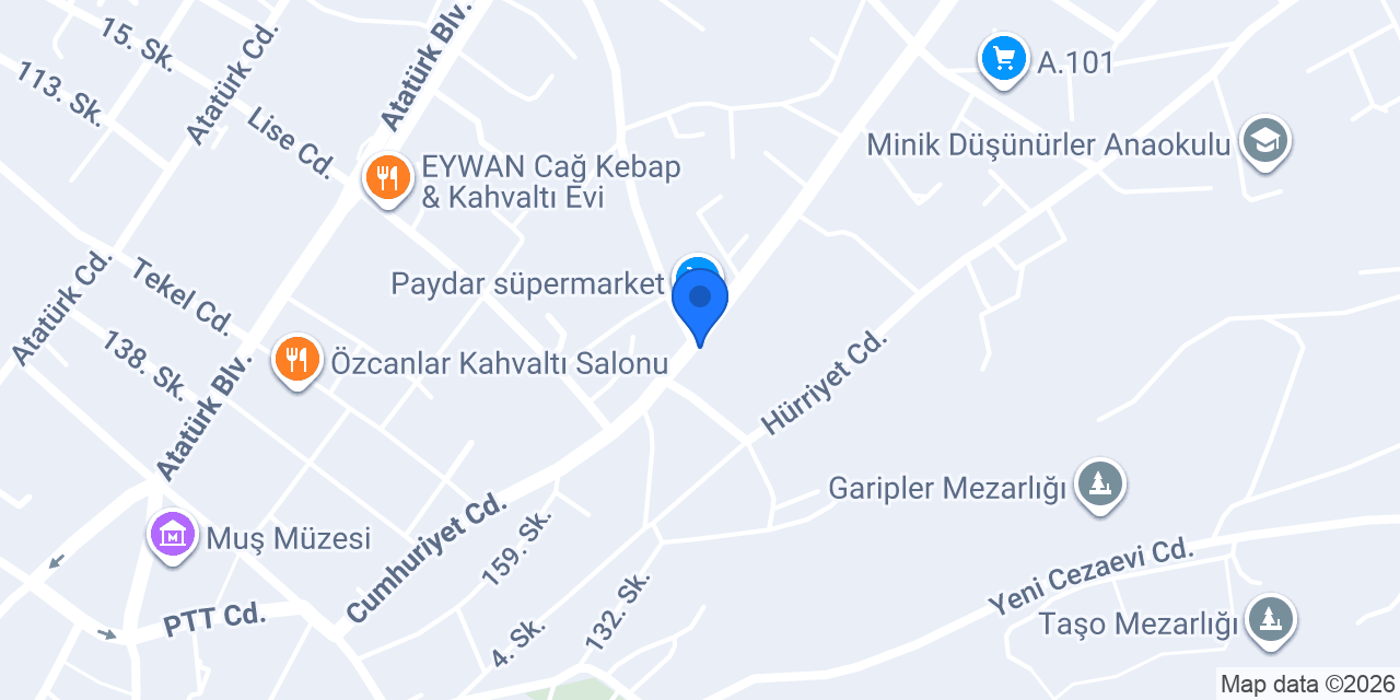 MUŞ ASAF DÖNER konumu