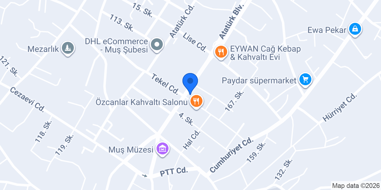 DenizBank Muş Şubesi konumu