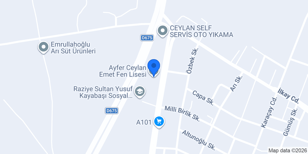 Ayfer Ceylan Emet Fen Lisesi konumu