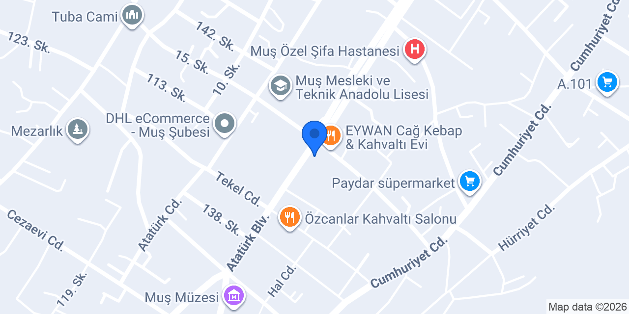 Kral Dönerci Muş konumu