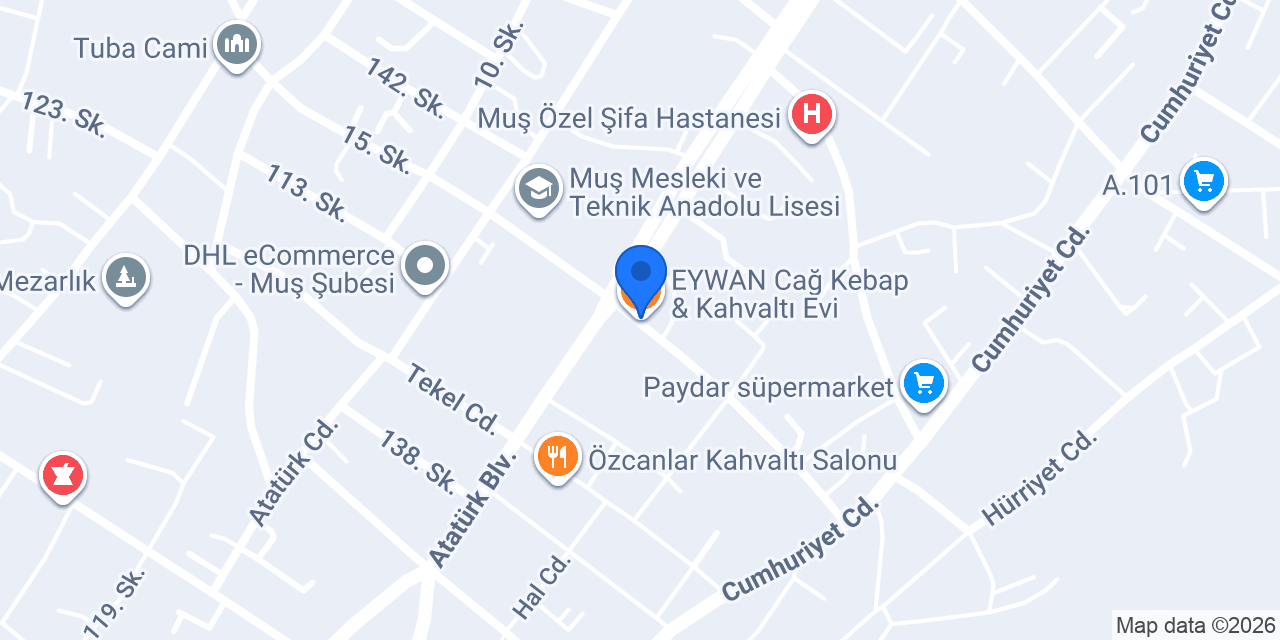 EYWAN Cağ Kebap & Kahvaltı Evi konumu