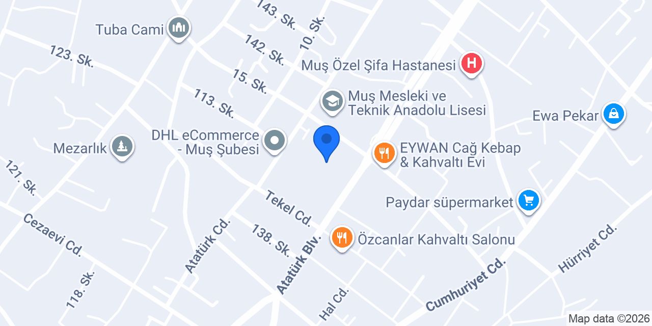 Eminevim Muş Şube konumu