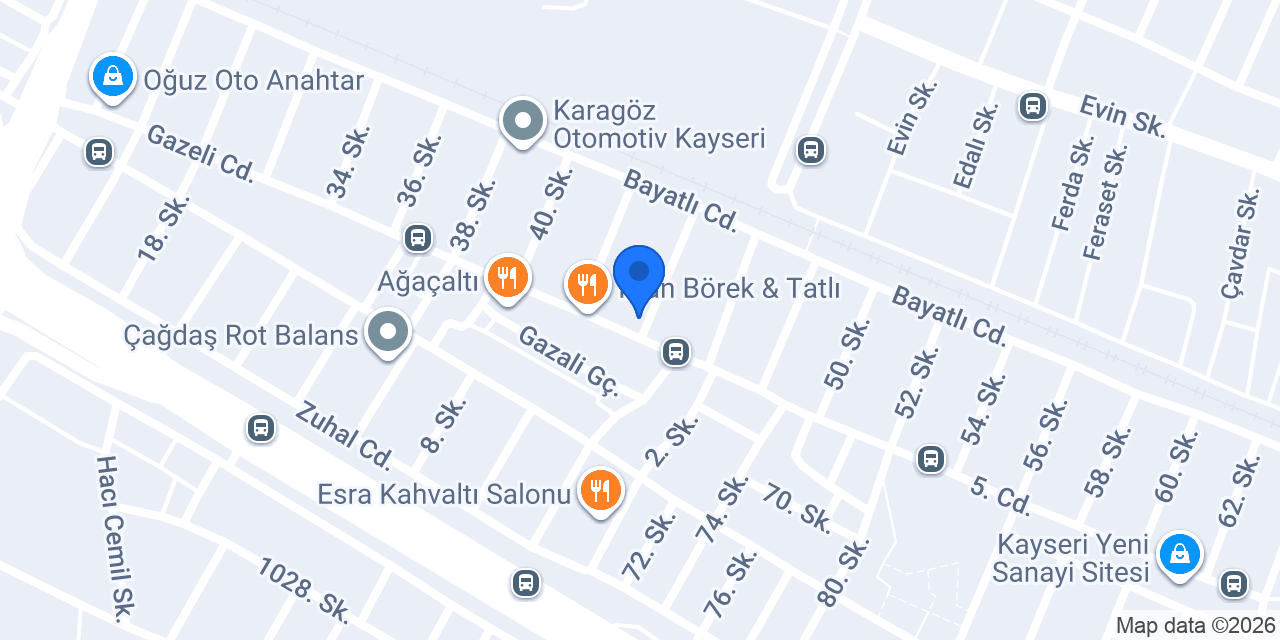 Dakik oto servis konumu