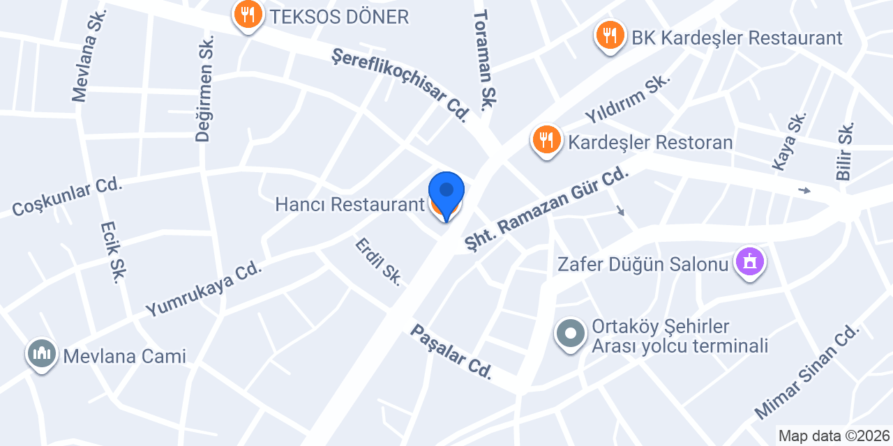 Hancı Restaurant konumu