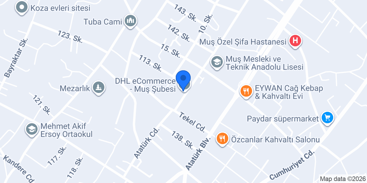 DHL eCommerce - Muş Şubesi konumu