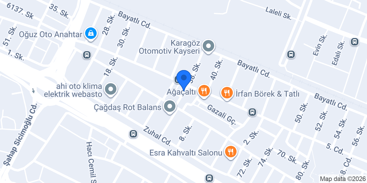 Çakır Oto Anahtar konumu