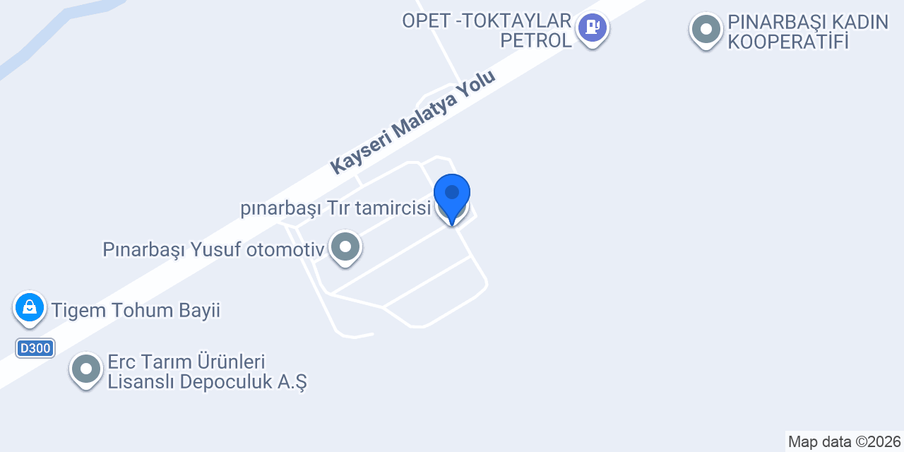 pınarbaşı Tır tamircisi konumu