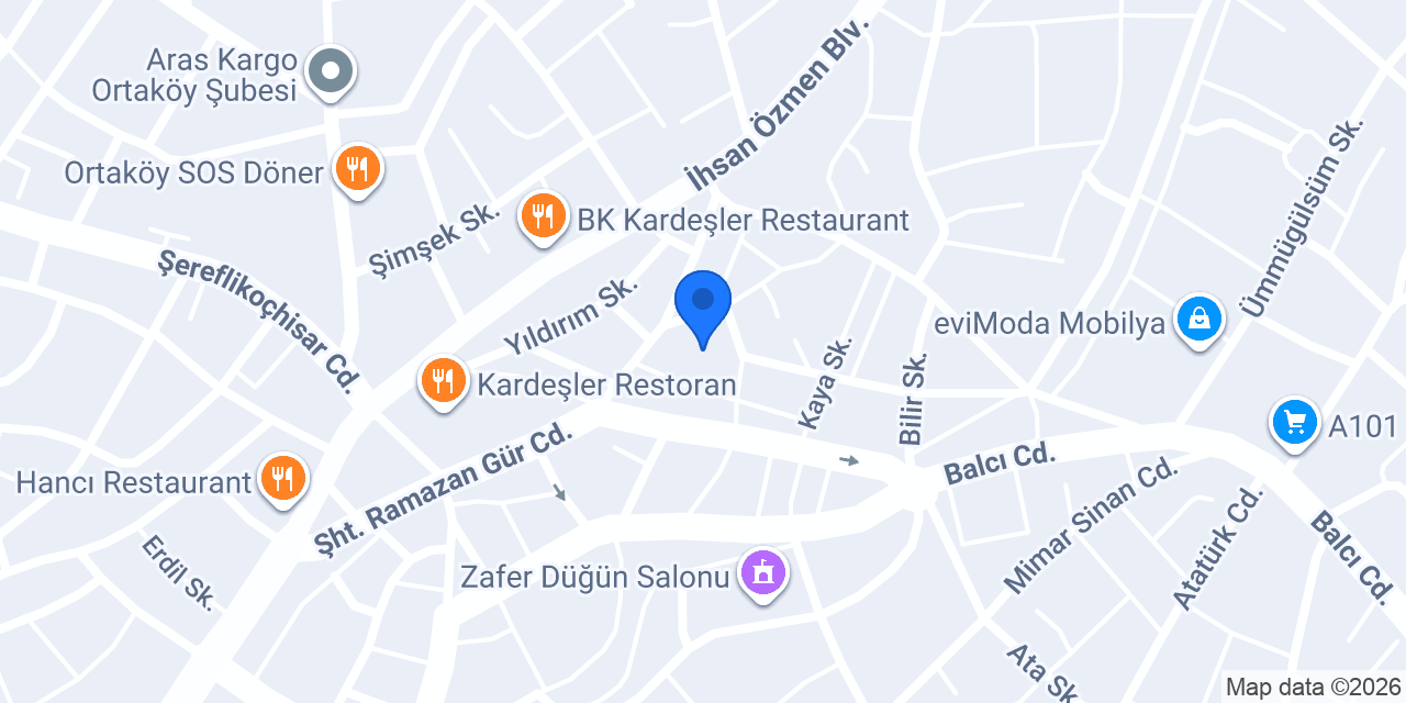 Ortaköy Belediyesi Spor ve Aktivite Merkezi konumu