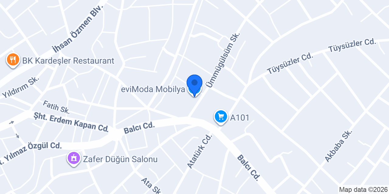 eviModa Mobilya konumu