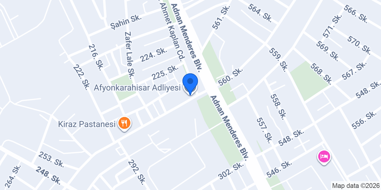 Afyonkarahisar Adliyesi konumu
