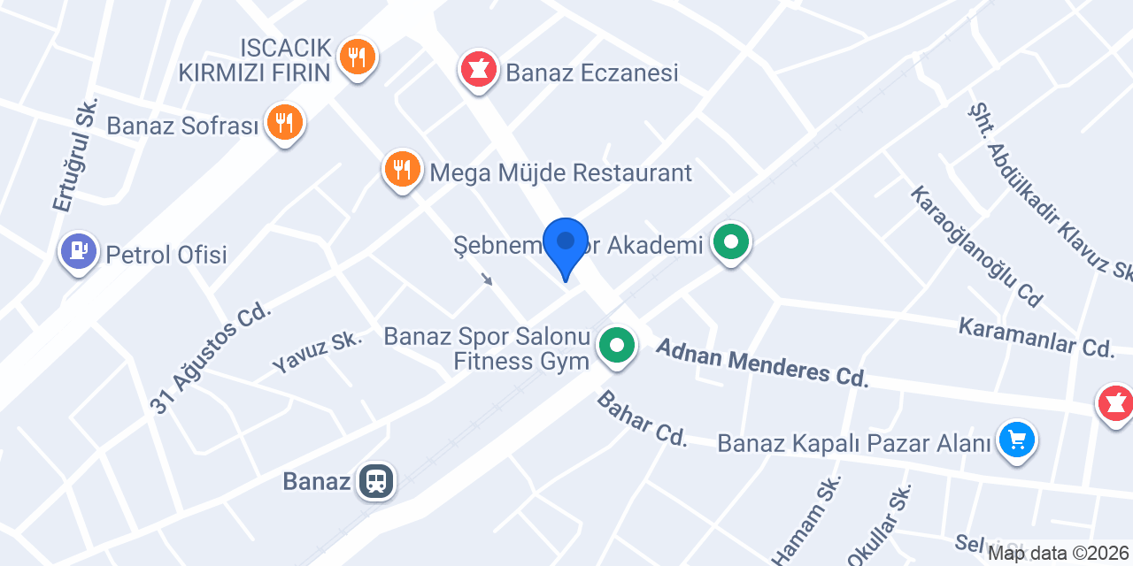Şekerbank Uşak Banaz konumu