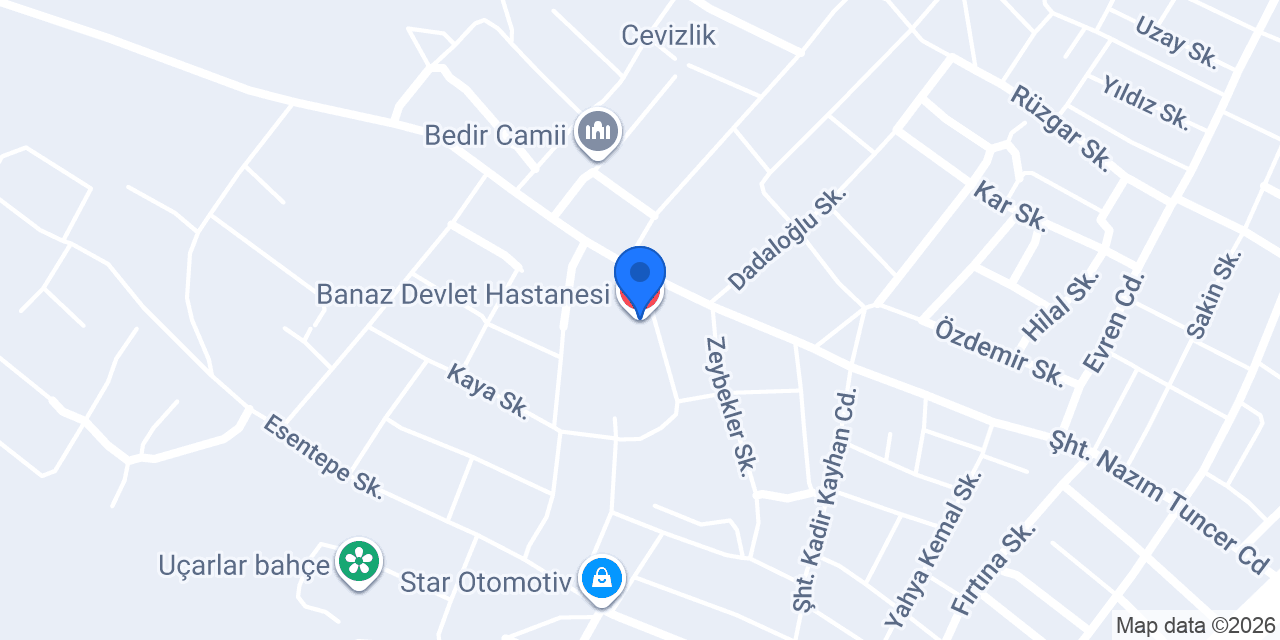 Banaz Devlet Hastanesi konumu