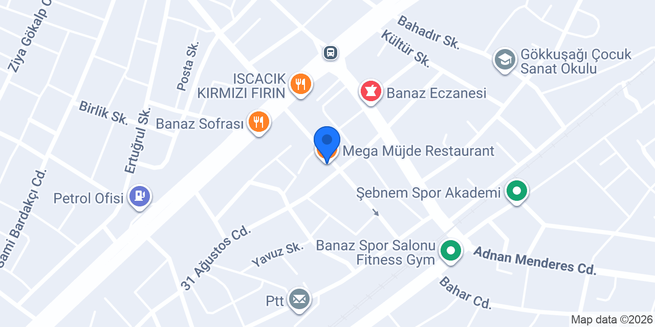 Mega Müjde Restaurant konumu