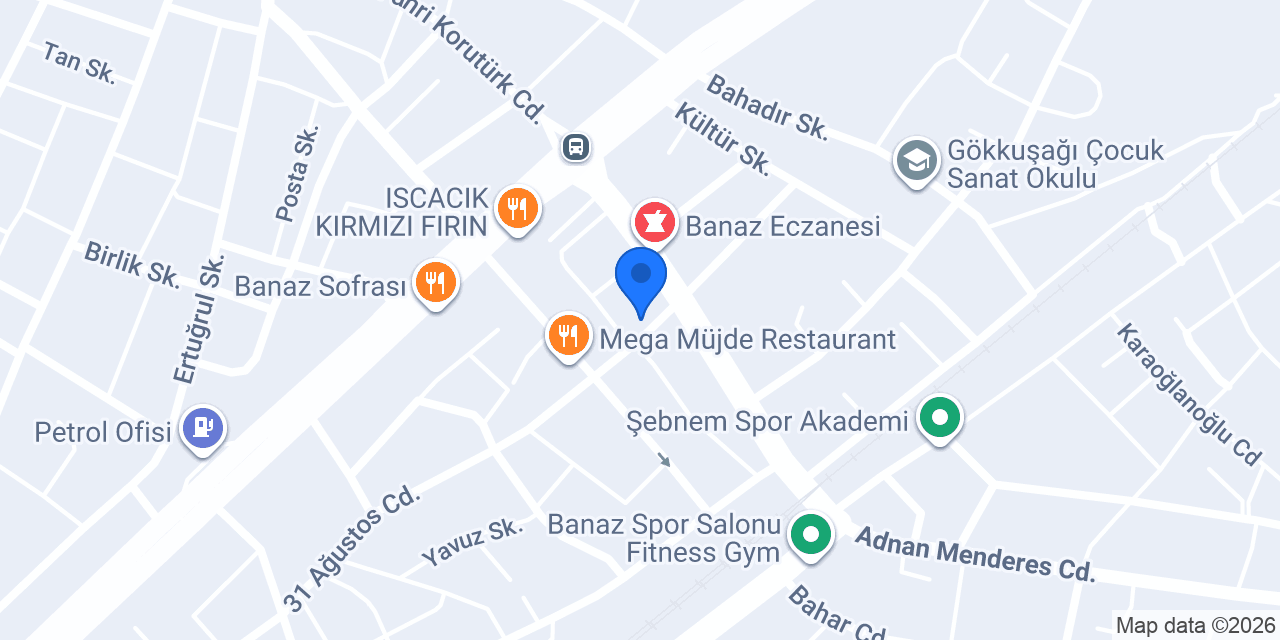 Yeşil Banaz Sürücü Kursu konumu