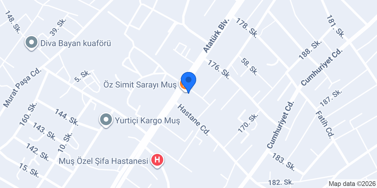 Öz Simit Sarayı Muş konumu