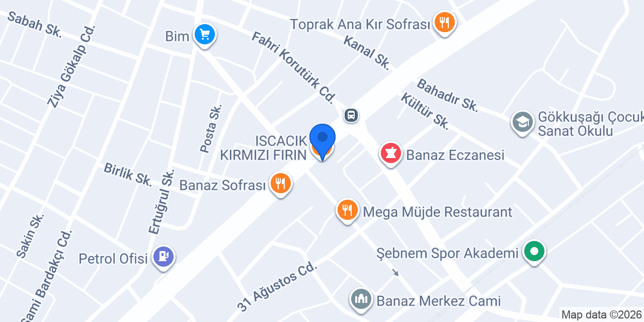 ISCACIK KIRMIZI FIRIN konumu